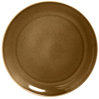 RAK Porcelain GNNNPR31CA Genesis Glossy 12 3/16" Caramel Flat Porcelain Coupe Plate - 6/Case