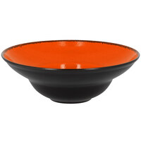 RAK Porcelain FRCLXD26OR Fire 10 1/4" Orange Round Wide Rim Extra Deep Porcelain Plate - 6/Case