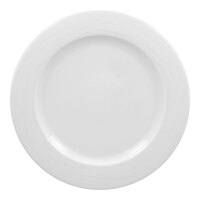 RAK Porcelain Helm 9 7/8" Bright White Embossed Wide Rim Round Flat Porcelain Plate - 12/Case