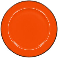 RAK Porcelain FRNOFP28OR Fire 11" Orange Flat Porcelain Plate with Rim - 6/Case