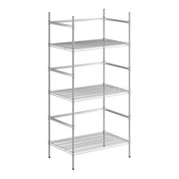 Regency 18-Jug Chrome 5 Gallon Water Jug Rack - 24" x 36" x 74" - 3 Shelves