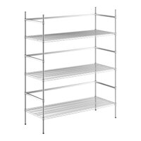 Regency 30-Jug Chrome 5 Gallon Water Jug Rack - 24" x 60" x 74" - 3 Shelves