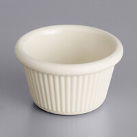 Acopa 1.5 oz. Bone White Fluted Melamine Ramekin - 12/Case