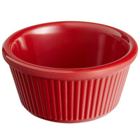 Acopa 3 oz. Red Fluted Melamine Ramekin   - 12/Case