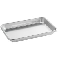 Baker's Lane Heavy-Duty Eighth Size 16 Gauge 6 1/2" x 9 1/2" Open Bead Rim Aluminum Bun / Sheet Pan