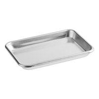 Baker's Lane Heavy-Duty Eighth Size 16 Gauge 6 1/2" x 9 1/2" Open Bead Rim Aluminum Bun / Sheet Pan