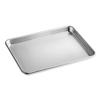 Baker's Lane Heavy-Duty Quarter Size 16 Gauge 9" x 13" Wire in Rim Aluminum Bun / Sheet Pan