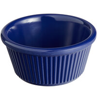 Acopa 3 oz. Blue Fluted Melamine Ramekin - 12/Case