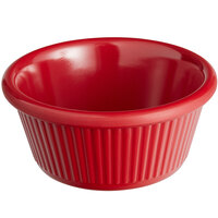 Acopa 6 oz. Red Fluted Melamine Ramekin - 12/Case