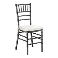 Lancaster Table & Seating Black Wood Chiavari Chair with Ivory Cushion