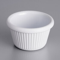 Acopa 1.5 oz. White Fluted Melamine Ramekin - 12/Case