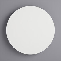 10" White Circular Melamine-Coated Wood Cake Board with Feet