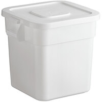 Baker's Mark 32 Gallon / 510 Cup White Flat Top Ingredient Storage Bin with Lid