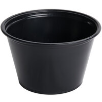 Dart Conex Complements 400PCBLK 4 oz. Black Plastic Souffle / Portion Cup - 125/Pack