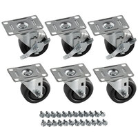 Beverage-Air 00C31-030ABB Equivalent 3" Plate Casters - 6/Set