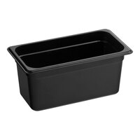 Cambro 36CW110 Camwear 1/3 Size Black Polycarbonate Food Pan - 6" Deep