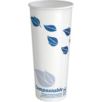 EcoChoice 24 oz. Leaf Print Compostable Paper Hot Cup - 25/Pack