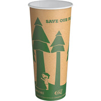 EcoChoice 24 oz. Kraft Tree Print Compostable and Paper Hot Cup - 500/Case