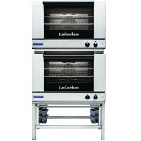 Moffat E27M3/2 Turbofan Double Deck Full Size Electric Convection Oven with Mechanical Controls and Stainless Steel Stand - 220-240V, 1 Phase, 9.4 kW