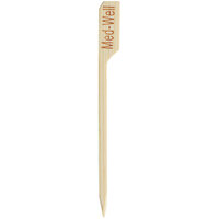 EcoChoice Compostable 3 1/2" Bamboo "Medium Well" Meat Marker - 1,000/Case