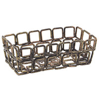 Front of the House BBK046GOI22 Coppered Link 4 1/2" x 2 1/2" x 1 1/2" Hand-Painted Fused Iron Rectangular Sugar Caddy - 6/Case