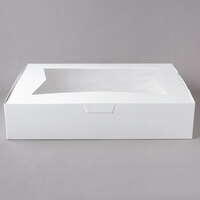 19" x 14" x 4" White Customizable Window Cake / Bakery Box - 50/Bundle