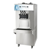 Spaceman 6378A-C Soft Serve Floor Model Ice Cream Machine with Pressurized Air Pump, 2 Hoppers, and 3 Dispensers - 208-230V, 1 Phase