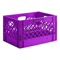 Violet 24 Qt. Rectangular Milk Crate - 18 3/4" x 13" x 11"