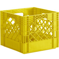 Yellow 16 Qt. Square Milk Crate - 13" x 13" x 11"