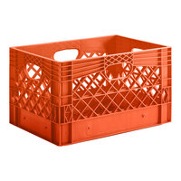 Orange 24 Qt. Rectangular Milk Crate - 18 3/4" x 13" x 11"