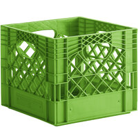 Lime Green 16 Qt. Square Milk Crate - 13" x 13" x 11"