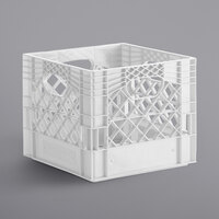 White 16 Qt. Square Milk Crate - 13" x 13" x 11"