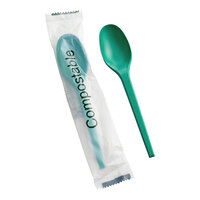 EcoChoice Wrapped Heavy Weight 6 1/2" Green CPLA Spoon - 500/Case