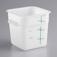 Carlisle 4 Qt. White Square Polyethylene Food Storage Container