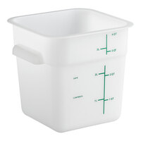 Carlisle 4 Qt. White Square Polyethylene Food Storage Container