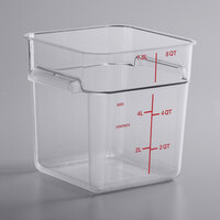 Carlisle 8 Qt. Clear Square Polycarbonate Food Storage Container