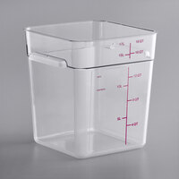 Carlisle 18 Qt. Allergen-Free Clear Square Polycarbonate Food Storage Container