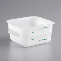 Carlisle 2 Qt. White Square Polyethylene Food Storage Container