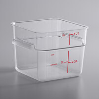 Carlisle 6 Qt. Clear Square Polycarbonate Food Storage Container