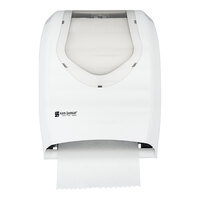 San Jamar T1370WHCL Tear-N-Dry Summit Hands Free Roll Towel Dispenser - White / Clear