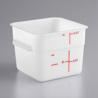 Carlisle 6 Qt. White Square Polyethylene Food Storage Container