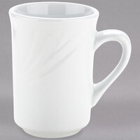 Tuxton YPM-080 Sonoma 7.5 oz. Bright White Embossed Rim China Mug   - 36/Case