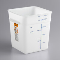 Carlisle 18 Qt. White Square Polyethylene Food Storage Container