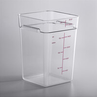 Carlisle 22 Qt. Allergen-Free Clear Square Polycarbonate Food Storage Container