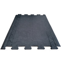 Cactus Mat 2500-RC28 Comfort Zone 2' 4" x 3' Black Interlocking Center Anti-Fatigue Mat - 1/2" Thick