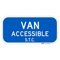 Lavex "Van Accessible / S.T.C." Engineer-Grade Reflective Blue Aluminum Sign - 12" x 6"