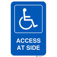 Lavex "Handicapped Parking / Access At Side" Diamond Grade Reflective Blue Aluminum Sign - 12" x 18"