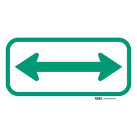 Lavex Two-Way Arrow High Intensity Prismatic Reflective Green Aluminum Sign - 12" x 6"
