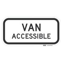 Lavex "Van Accessible" Diamond Grade Reflective Black Aluminum Sign - 12" x 6"