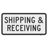 Lavex "Shipping & Receiving" High Intensity Prismatic Reflective Black Aluminum Sign - 24" x 12"